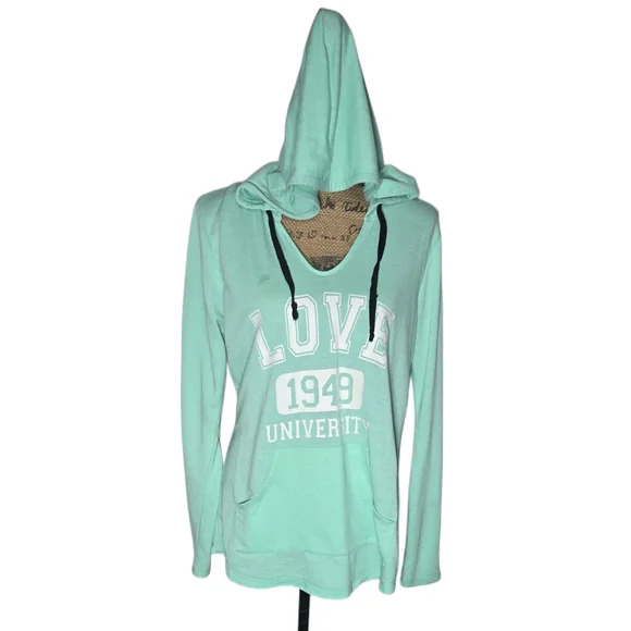 Cato Love University Green Hoodie Large - Picture 1 of 6